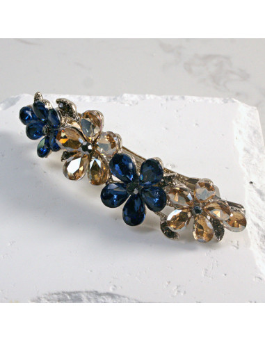 Klamra francuska 4 kwiatki z kryształkami...