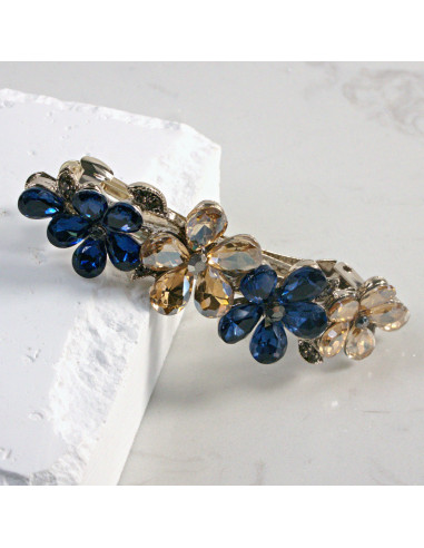 Klamra francuska 4 kwiatki z kryształkami...