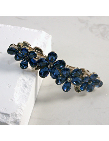 Klamra francuska 4 kwiatki z kryształkami...