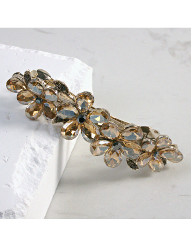 Klamra francuska 4 kwiatki z kryształkami...