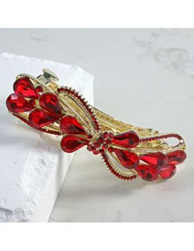 Klamra francuska czerwona kokarda z...