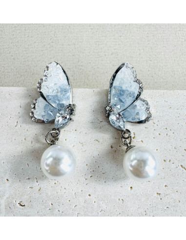 Kolczyki MOTYLKI Z PEREŁKĄ Lolita Accessories...