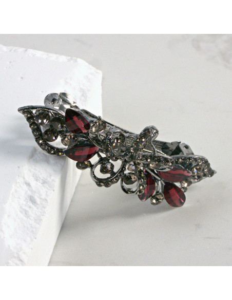 Klamra francuska kwiatek z cekinami i kryształkami Lolita Akcesoria