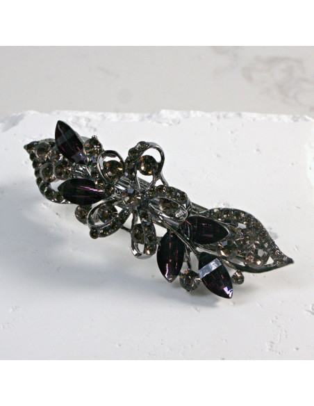 Klamra francuska kwiatek z cekinami i kryształkami Lolita Akcesoria