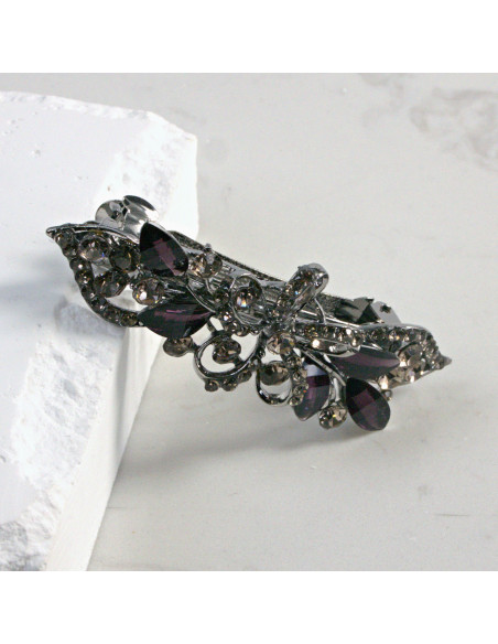 Klamra francuska kwiatek z cekinami i kryształkami Lolita Akcesoria