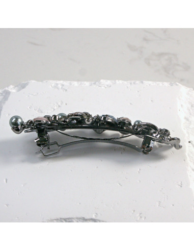 Klamra francuska półkwiatek z kryształkami i...