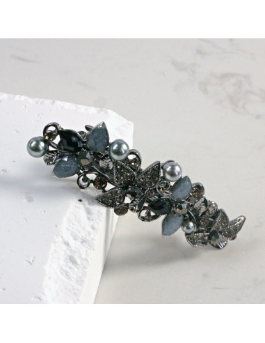 Klamra francuska półkwiatek z kryształkami i...