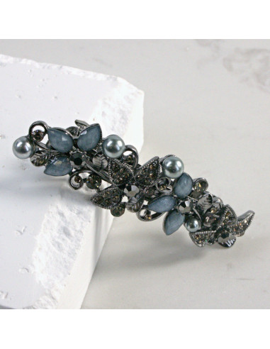 Klamra francuska półkwiatek z kryształkami i...