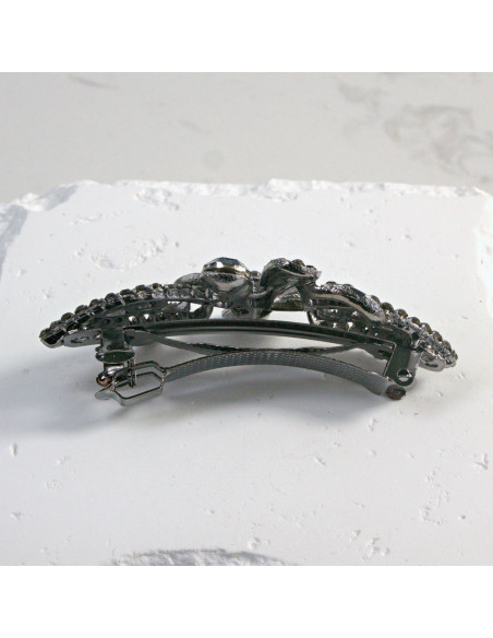 Klamra francuska kwiat z dwoma kryształkami Lolita Akcesoria