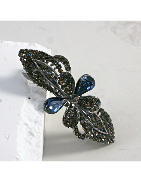 Klamra francuska kwiat z dwoma kryształkami Lolita Akcesoria