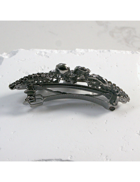 Klamra francuska kwiat z dwoma kryształkami Lolita Akcesoria