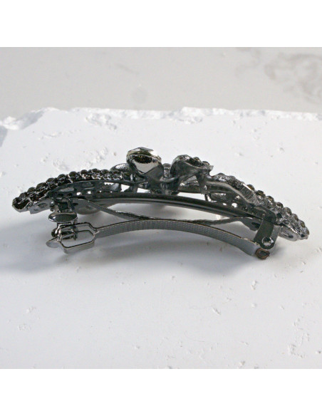 Klamra francuska kwiat z dwoma kryształkami Lolita Akcesoria