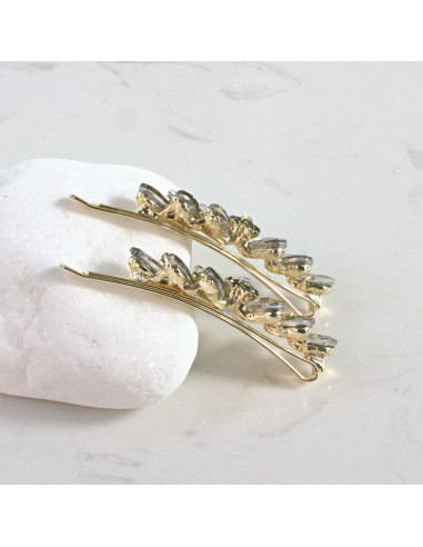 Wsuwka do włosów kwiatek z listkami GRAFIT 2...