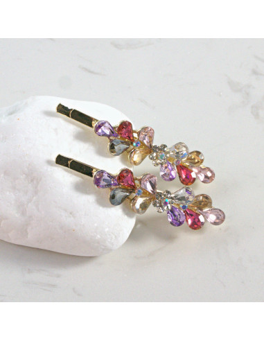 Wsuwka do włosów kwiatek z listkami...