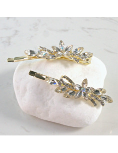 Wsuwka do włosów kwiatek BEZBARWNY 2 szt. Lolita Akcesoria