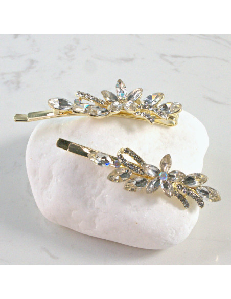 Wsuwka do włosów kwiatek BEZBARWNY 2 szt. Lolita Akcesoria