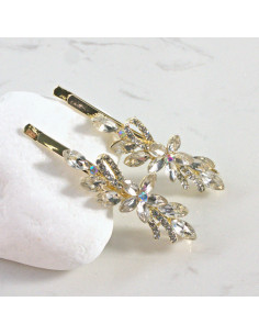 Wsuwka do włosów kwiatek BEZBARWNY 2 szt. Lolita Akcesoria 2