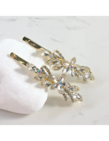 Wsuwka do włosów kwiatek BEZBARWNY 2 szt. Lolita Akcesoria