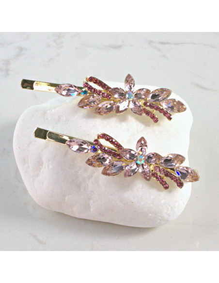 Wsuwka do włosów kwiatek RÓŻOWY 2 szt. Lolita Akcesoria