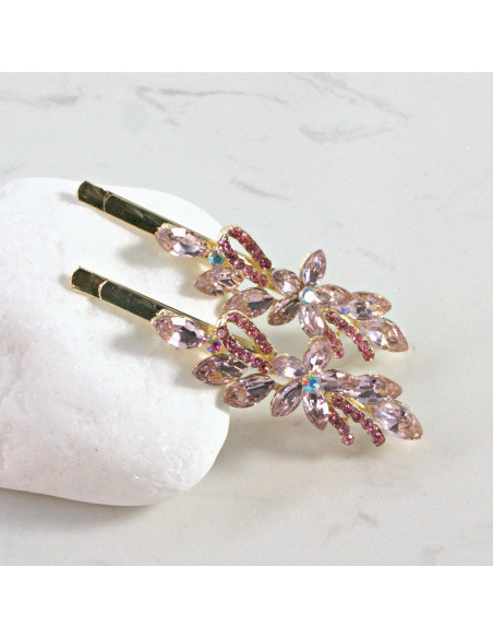 Wsuwka do włosów kwiatek RÓŻOWY 2 szt. Lolita Akcesoria