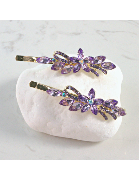 Wsuwka do włosów kwiatek FIOLETOWY 2 szt. Lolita Akcesoria