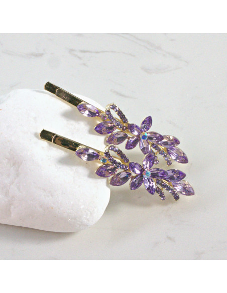 Wsuwka do włosów kwiatek FIOLETOWY 2 szt. Lolita Akcesoria