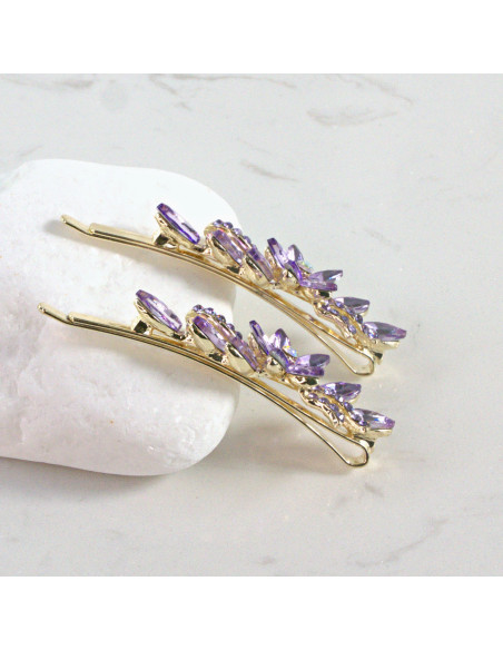 Wsuwka do włosów kwiatek FIOLETOWY 2 szt. Lolita Akcesoria