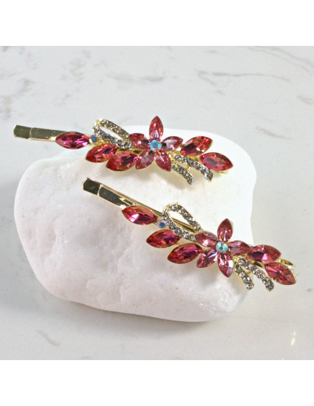 Wsuwka do włosów kwiatek CZERWONY 2 szt. Lolita Akcesoria