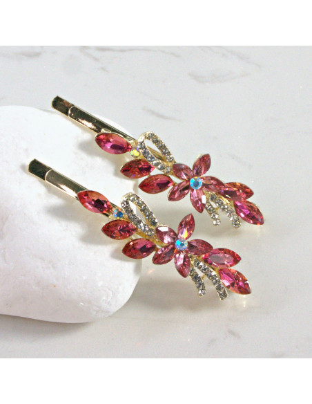 Wsuwka do włosów kwiatek CZERWONY 2 szt. Lolita Akcesoria