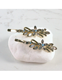 Wsuwka do włosów kwiatek GRAFITOWY 2 szt. Lolita Akcesoria