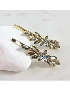 Wsuwka do włosów kwiatek GRAFITOWY 2 szt. Lolita Akcesoria 2