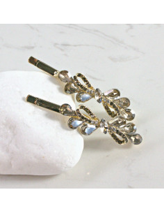 Wsuwka do włosów kokarda z kryształkami GRAFIT 2 szt.... 2