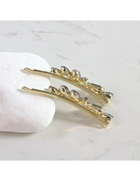 Wsuwka do włosów kokarda z kryształkami GRAFIT 2 szt. Lolita Akcesoria