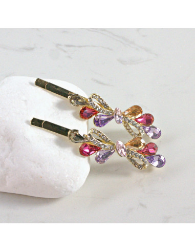 Wsuwka do włosów kokarda z kryształkami...