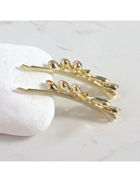 Wsuwka do włosów kokarda z kryształkami MIODOWY 2 szt. Lolita Akcesoria