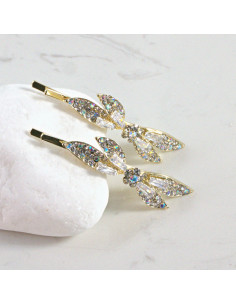 Wsuwka do włosów kokardka z kryształkami SREBRNY 2 szt.... 2