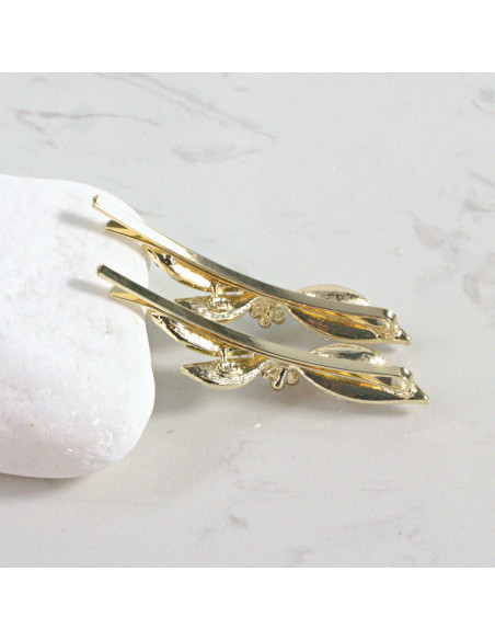 Wsuwka do włosów kokardka z kryształkami SREBRNY 2 szt. Lolita Akcesoria