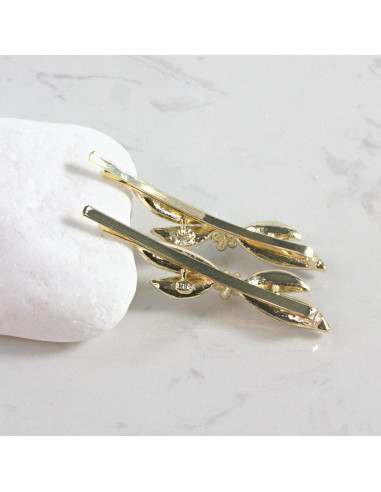 Wsuwka do włosów kokardka z kryształkami FIOLET...