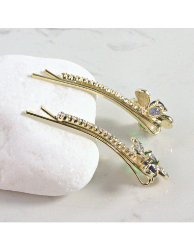 Wsuwka do włosów kwiatek 2 kryształki...