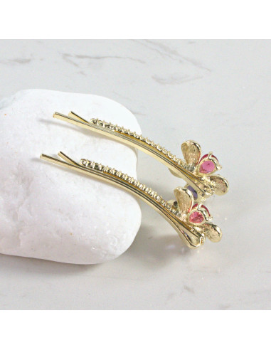 Wsuwka do włosów kwiatek 2 kryształki...