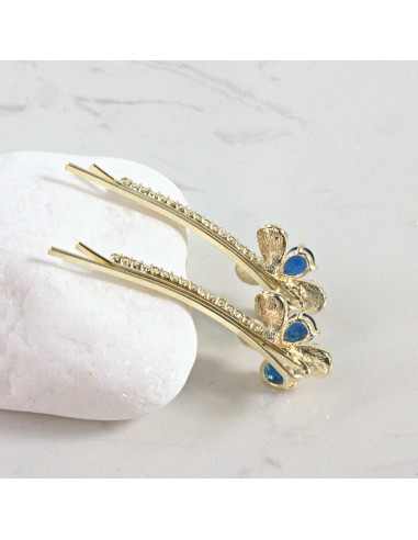 Wsuwka do włosów kwiatek 2 kryształki GRANAT 2...