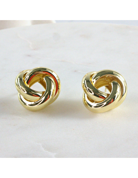 Kolczyki ZŁOTY WĘZEŁ SUPEŁ 2 CM Lolita Accessories srebrny sztyft 925