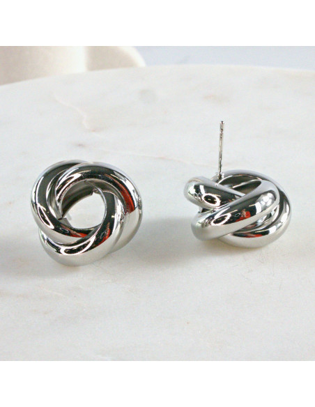 Kolczyki SREBRNY WĘZEŁ SUPEŁ 2 CM Lolita Accessories srebrny sztyft 925