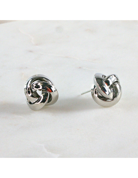 Kolczyki SREBRNY WĘZEŁ SUPEŁ 1,5 CM Lolita Accessories srebrny sztyft 925