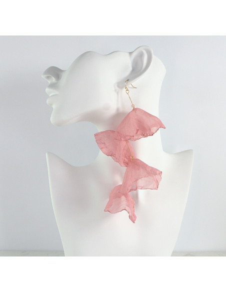Kolczyki jedwabne z szyfonu MAXI długie Lolita Accessories