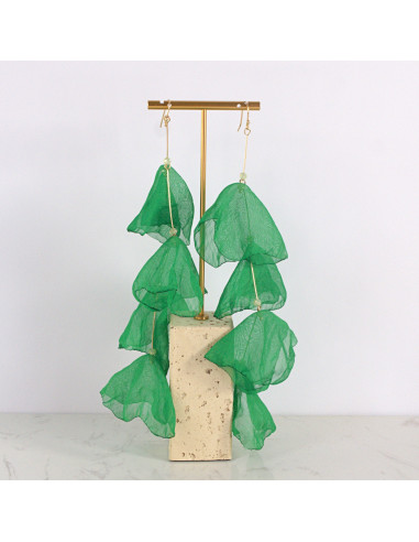 Kolczyki jedwabne z szyfonu MAXI długie Lolita...