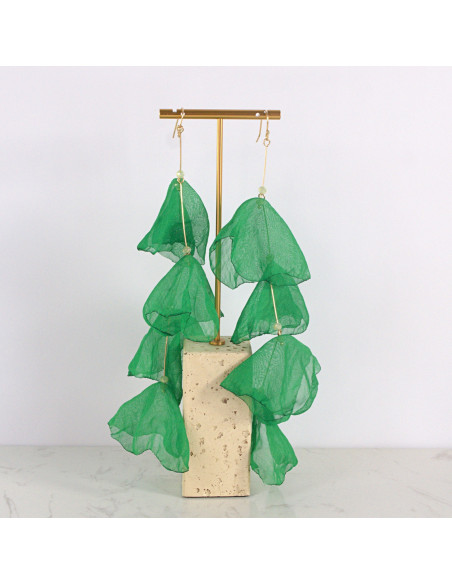 Kolczyki jedwabne z szyfonu MAXI długie Lolita Accessories