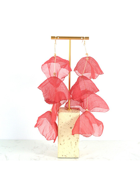 Kolczyki jedwabne z szyfonu MAXI długie Lolita Accessories