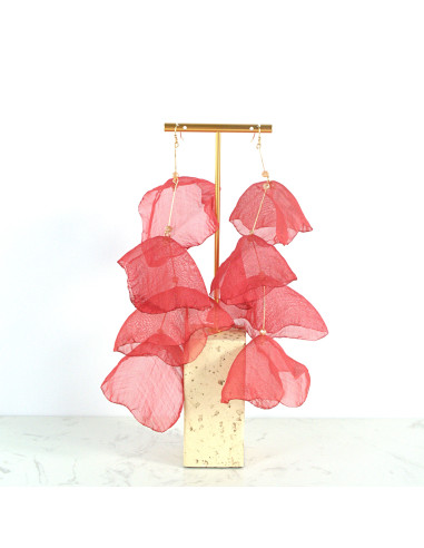 Kolczyki jedwabne z szyfonu MAXI długie Lolita...