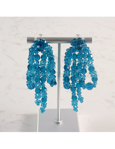 Kolczyki MAXI KOKARDKI Z KORALIKÓW XXL Lolita...